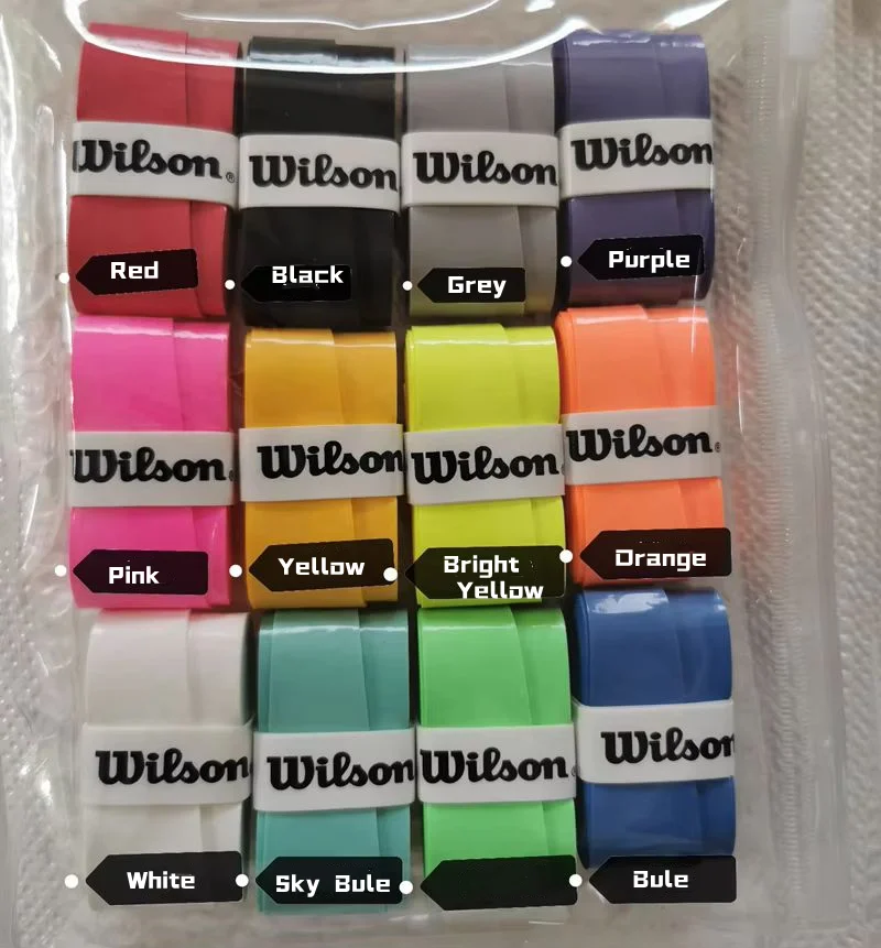 12PCS Wilson ไม้เทนนิส Overgrip เหงื่อ Band Absorption Grip PU เทนนิสแบดมินตันแร็กเก็ต Handle Grip พาเดลแร็กเก็ต Griptape