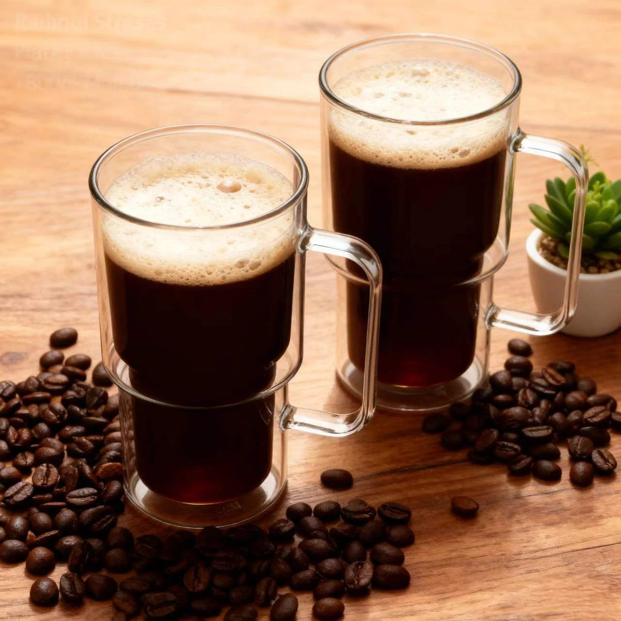 1/2/4Pcs High Borosilicate Glass Cup Containers, Double-Section Style Cups, Coffee Cups with Handles, Double-Layer Creative Wine Glasses, Modern Style Beer Glasses, Wide-Mouth Mason Cups, Double-Layer Thickened Glassware, Large Capacity 400ml Transparent Cup Containers, Suitable for Home, Office, Cafes, and Bars, Heat-Resistant High Borosilicate Transparent Glass Coffee Cups