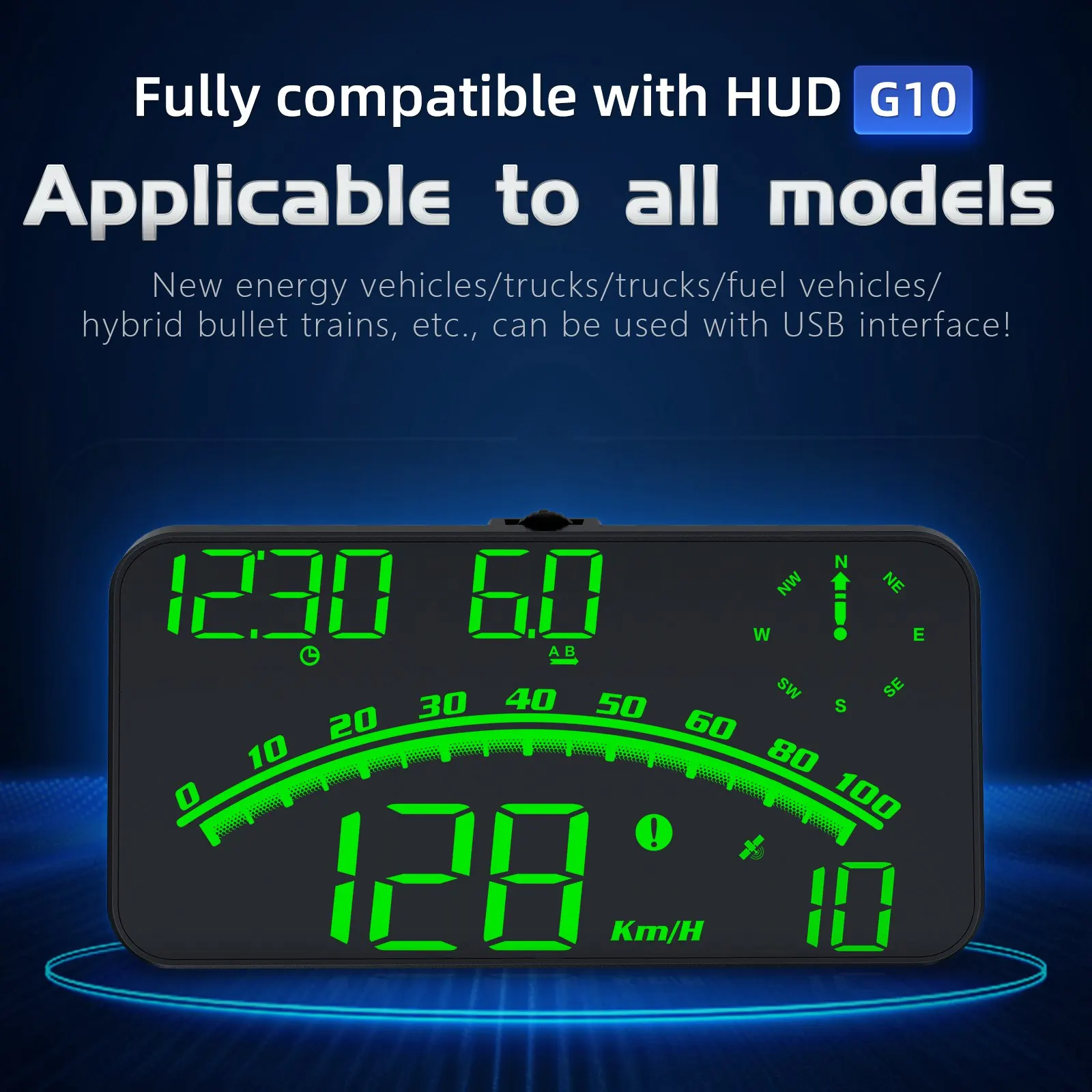 G10 Auto Hud Display Car Projector Alarm Head Up Display Speedometer Windshield Electronic Accessories