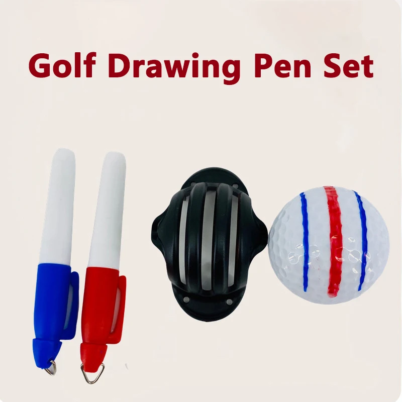 Golf Ball Line Marker With 2 Pens Set Golf Balls Template Alignment Putting Exerciser Golf Accessories