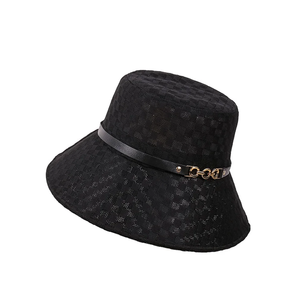 Neue modische Damen-Outdoor-Bucket-Hüte, lässige Reisehüte, karierte personalisierte Bucket-Fischerhüte, Freizeithüte, Sonnenschutzhüte – Detail 12