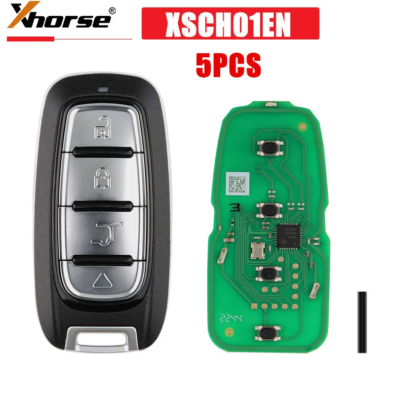 

10PCS/LOT Xhorse XSCH01EN XM38 Universal Smart Key for Chrysler Type 4 Buttons Newly Add 8A 4 D.