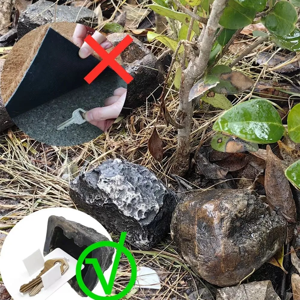 Garden Stone Hide a Spare Key, Fake Rock Camouflage Stone, Diversion Looks Like Real Stone, Safe for Outdoor Yard, Geocaching