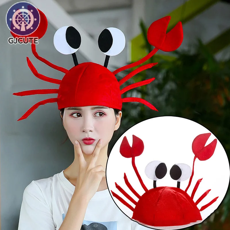 Red Lobster Crab Sea Animal Hat Funny Christmas Gift Costume Accessory Cap Performance Props