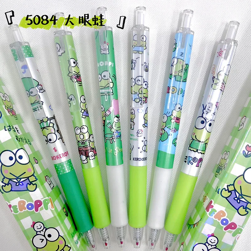 Imagem -03 - Sanrio Kawaii Keroppi Sapo Imprensa Caneta Gel Canetas Assinatura Tinta Preta Escritório e Material Escolar Bonito 0.5 mm 24 Pcs por Lote