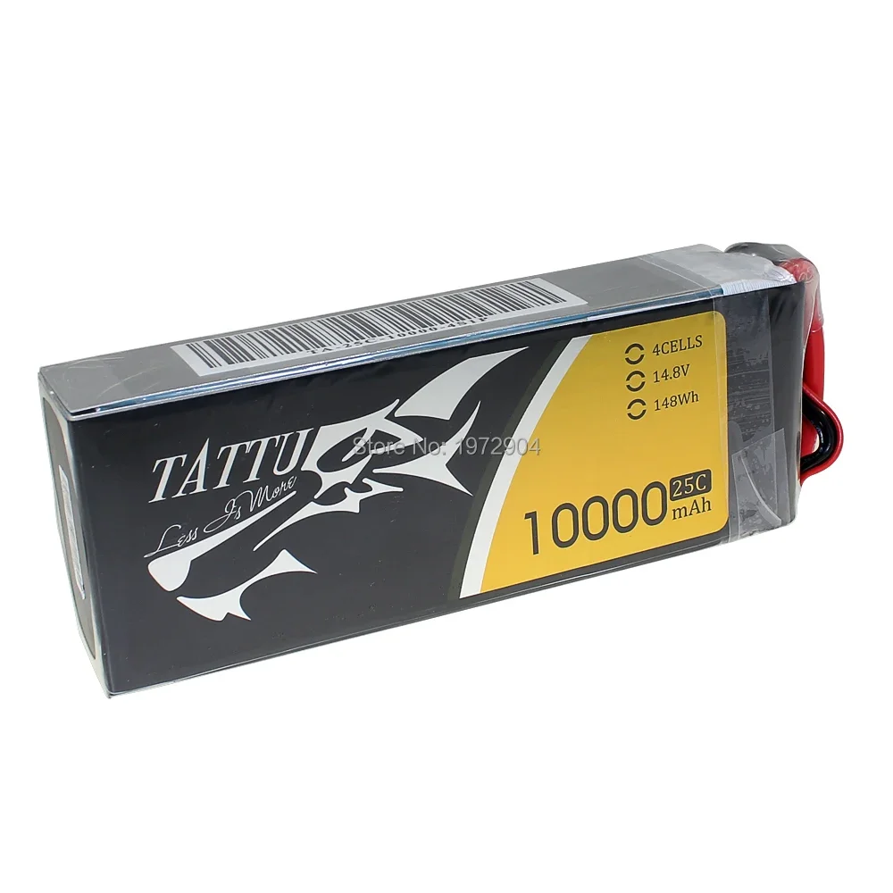 Tattu 10000mAh 4S 14.8V 25C 148Wh Lipo Battery for Large Model Aircraft Experimental Robots and other Dynamics