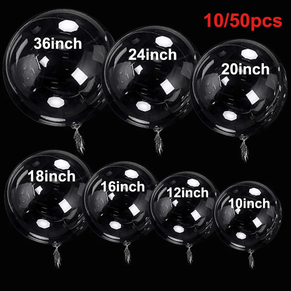 10/20/30/50 Uds. Globo Bobo transparente de 10/12/16/18/20/24/36 pulgadas, suministros de decoración para fiesta de cumpleaños, boda, Baby Shower