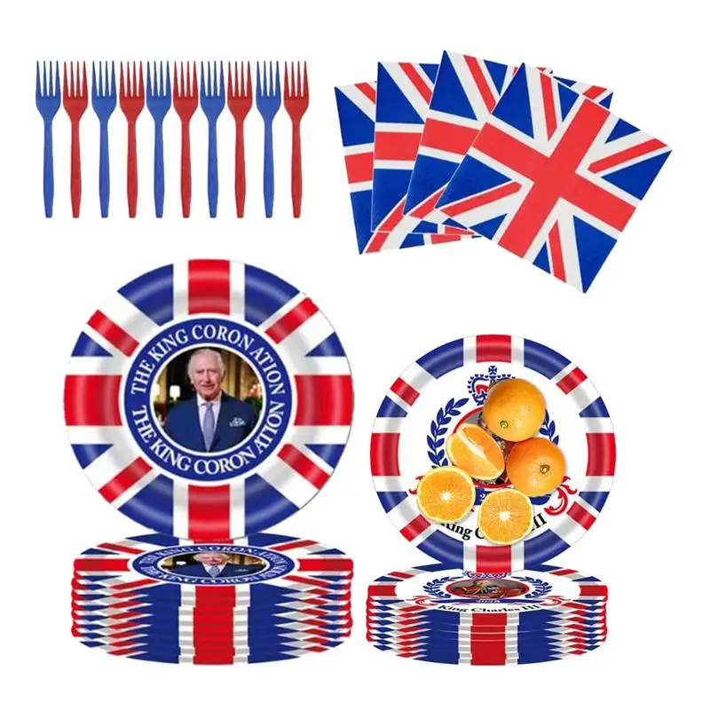 50Pcs England National Flag UK Flying Flag Britain United Kingdom Banner Union Jack Party Supplies Set Tableware Decoration