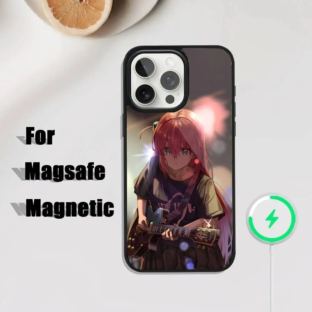 حافظة هاتف B-Bocchi-the-Rock أنيمي لهاتف iPhone 17,16,15,14,13,12,11,Pro,Max,Plus,Mini,SE4,E شحن لاسلكي Magsafe مغناطيسي