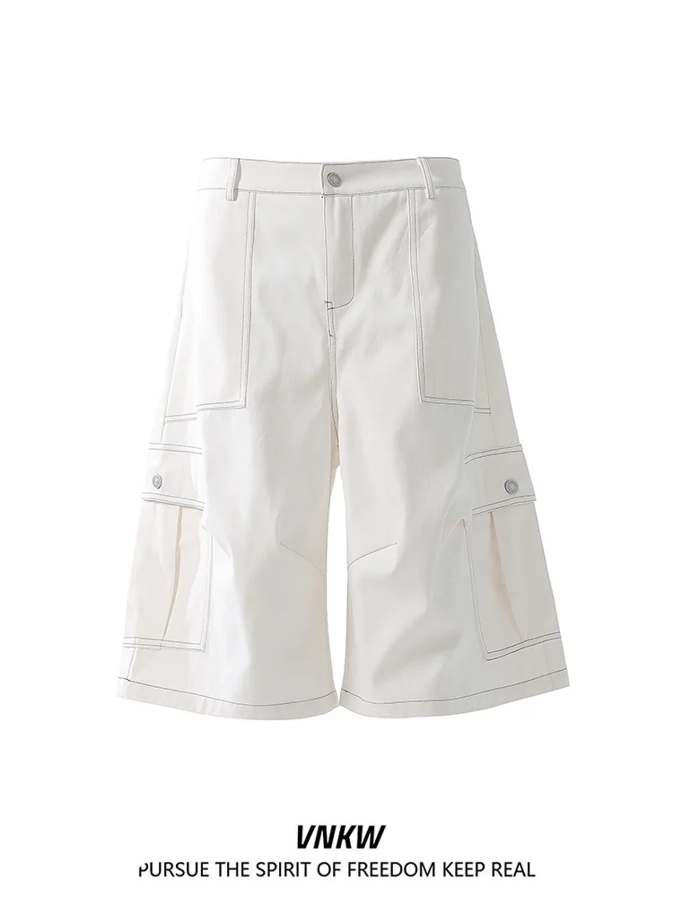 

Waed Vintage Workwear orts ex Loose Fit Seven Inches Wide Leg Casual Cotton Straight Tube Pants for Spring Season
