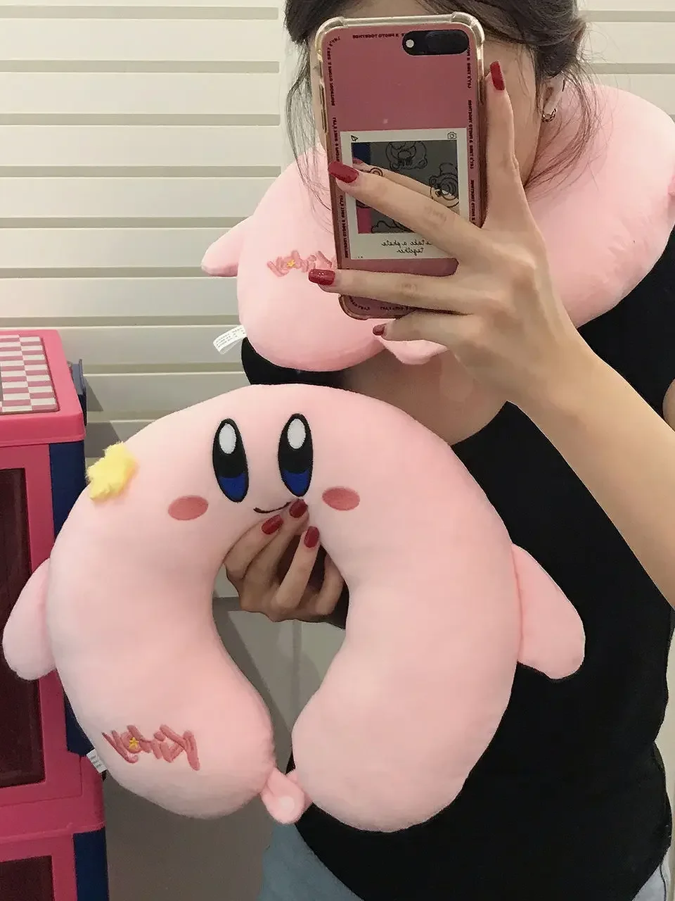 Cute U-shaped Pillow Ins Cartoon Star Kirby Girly Heart Single Neck Pillow Office Workers Nap Pillow Home Sleep Aid