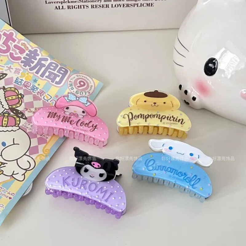 Sanrio Hello Kitty Hair Claw Clips Cartoon My Melody Kuromi Shark Crab Hair Clips Hair Accessories for Women Hairpins Headwear