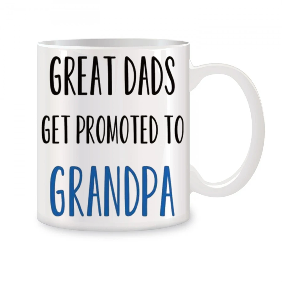 Grandpa Coffee Mug, Great Dads Get Promoted to Grandpa Christmas Gifts Birthday Novelty Coffee Ceramic Tea Cups White 11 oz