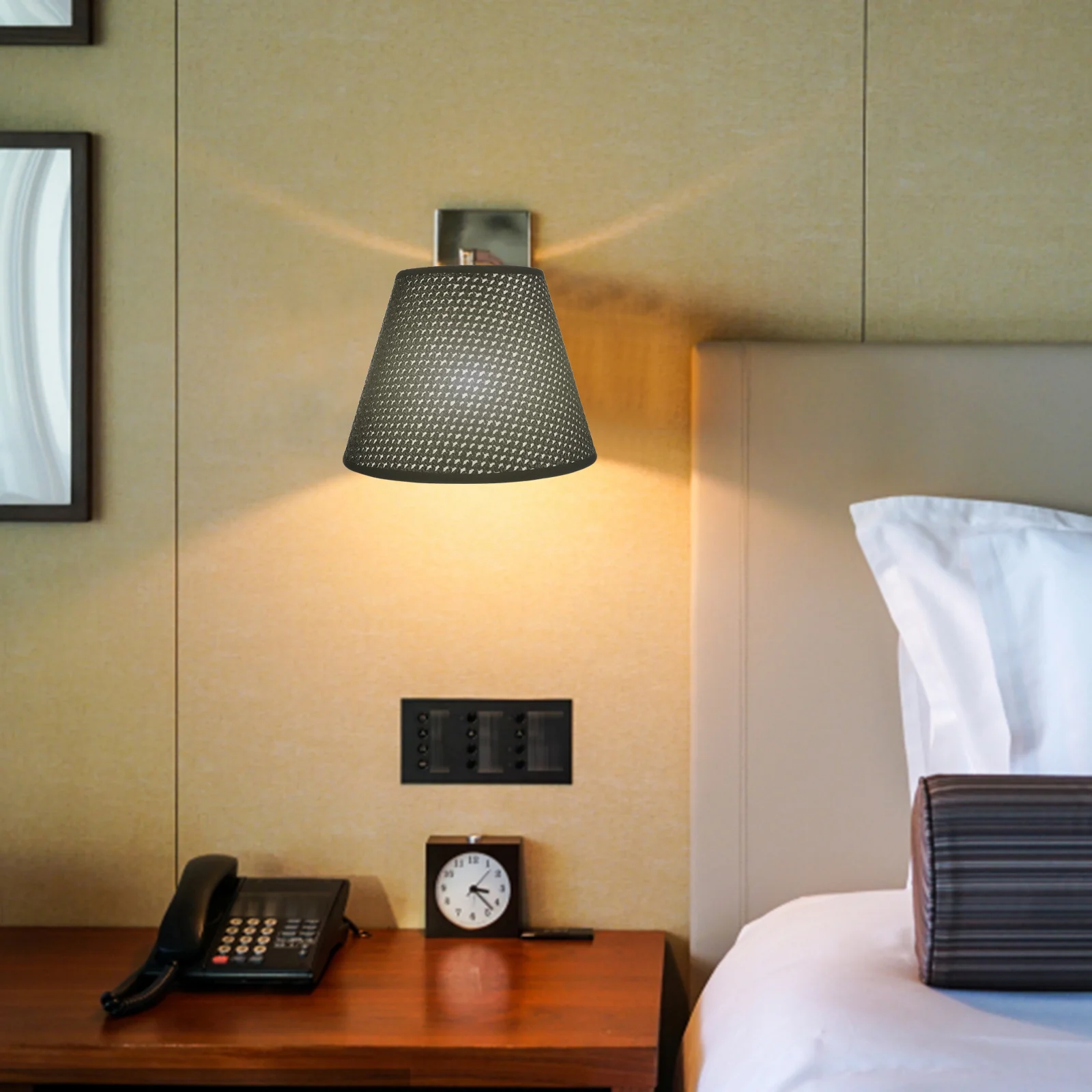 

Woven Lampshade Simple Structure Replacement Table Lamp Cover Bedside Soft Light Lamp Shade Woven Lampshade