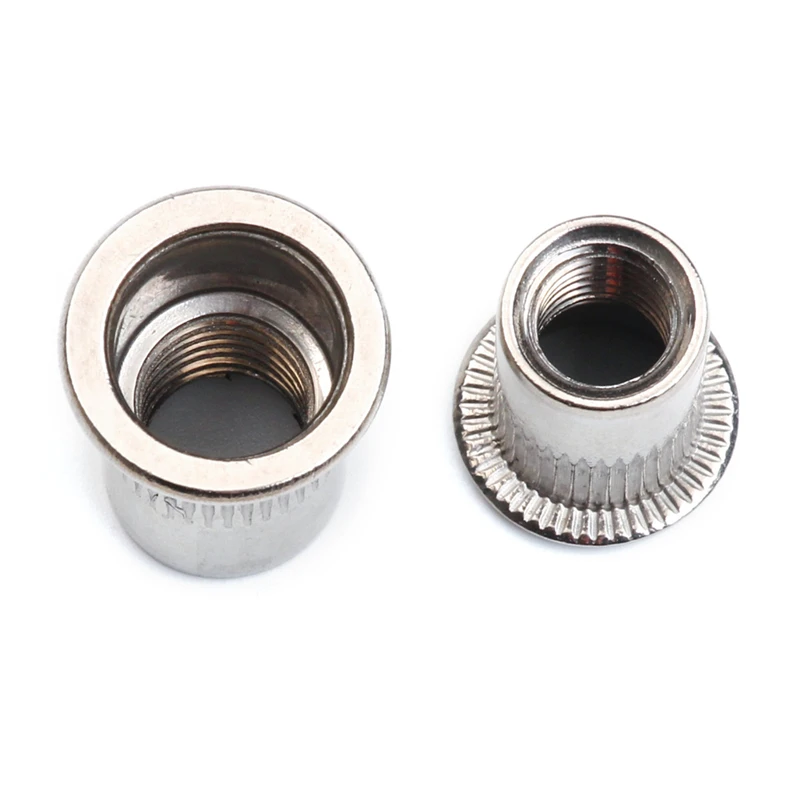 10/20/50pcs Stainless Steel Rivet Nut M3 M4 M5 M6 M8 M10 Flat Head Round Body Knurled Rivnut Cap Threaded Riveted Nuts