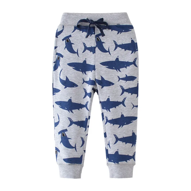 

2-7T Full Pants Boys Sweatpants Autumn Sharks Animals Boys Girl Trousers Pant Hot Selling Drawing Clothes Pants Boys Kids Wear