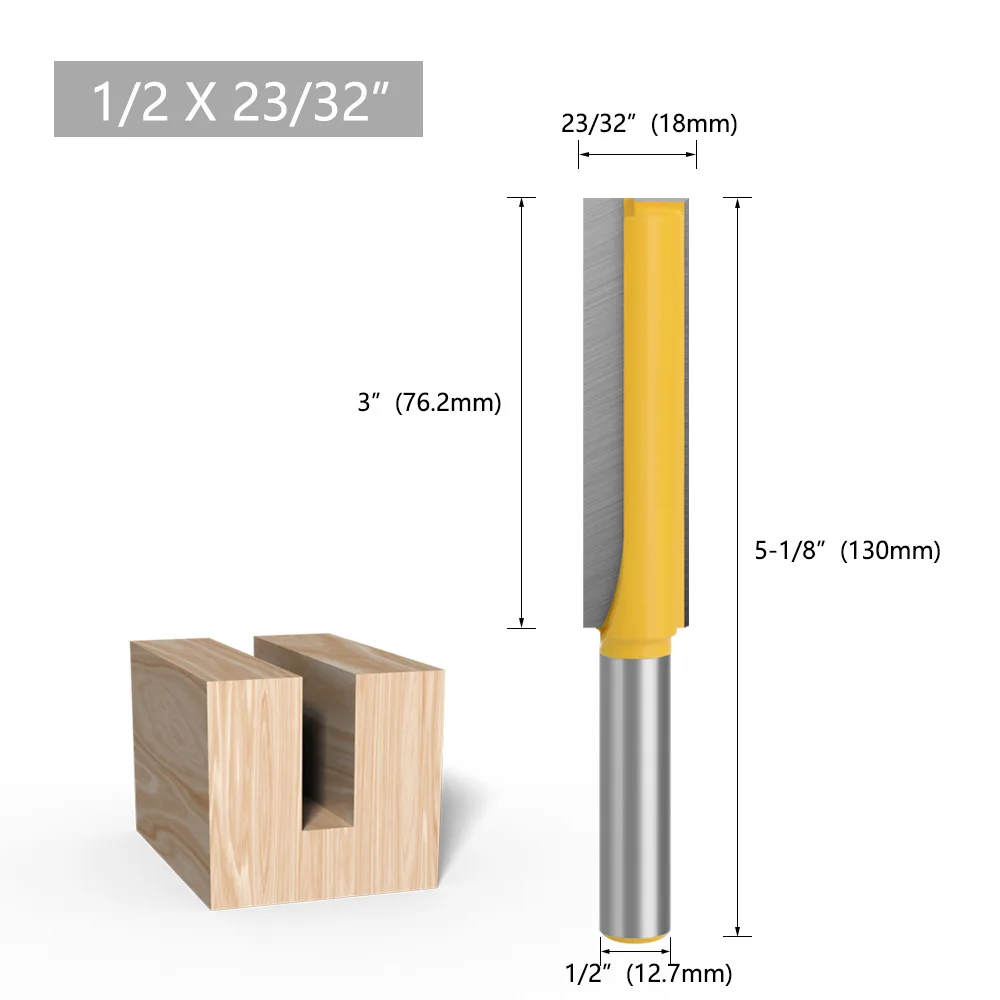 1pc 1/2 Shank Extra Long Straight Router Bit 3\