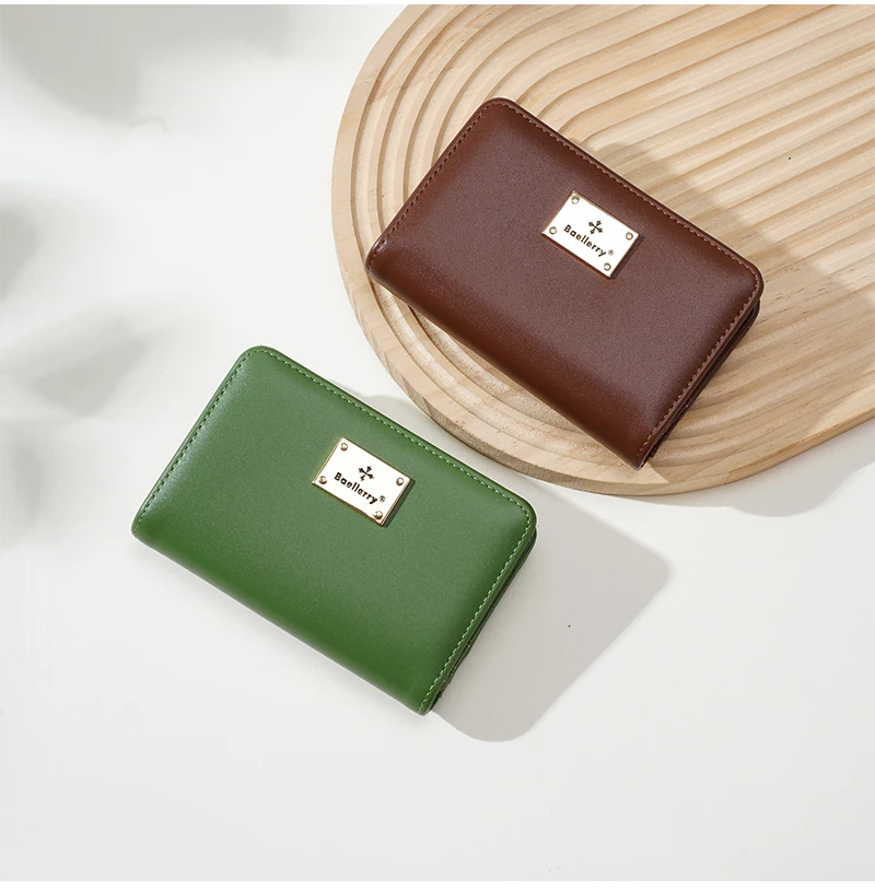 High-Quality New Women's Short Wallet High Capacity Card Clips Simple Zipper Coin Pocket Photo Holder Wallet for Girls