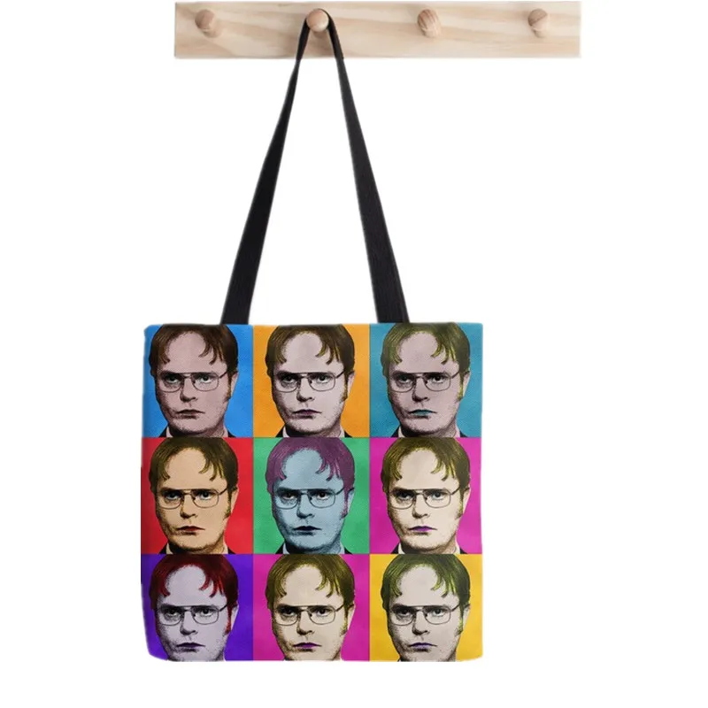 Women Shopper bag The office tv show Dwight Schrute Bag Harajuku Shopping Canvas Shopper Bag girl handbag Tote Shoulder Lady Bag