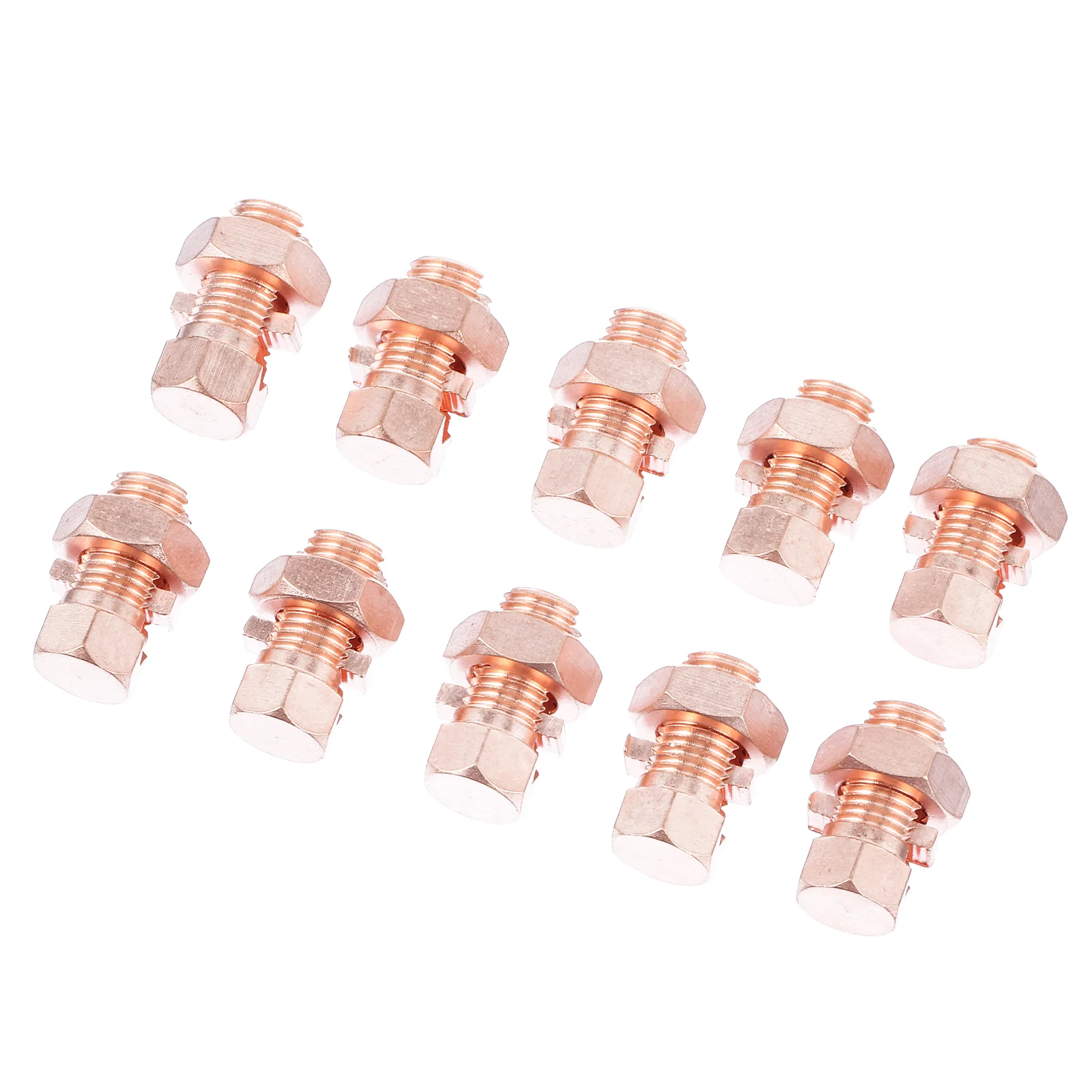 10 Pcs Bolt Clamp Bolts Cord Clip Grounding Split Connector Strength for Antenna Copper Satellite