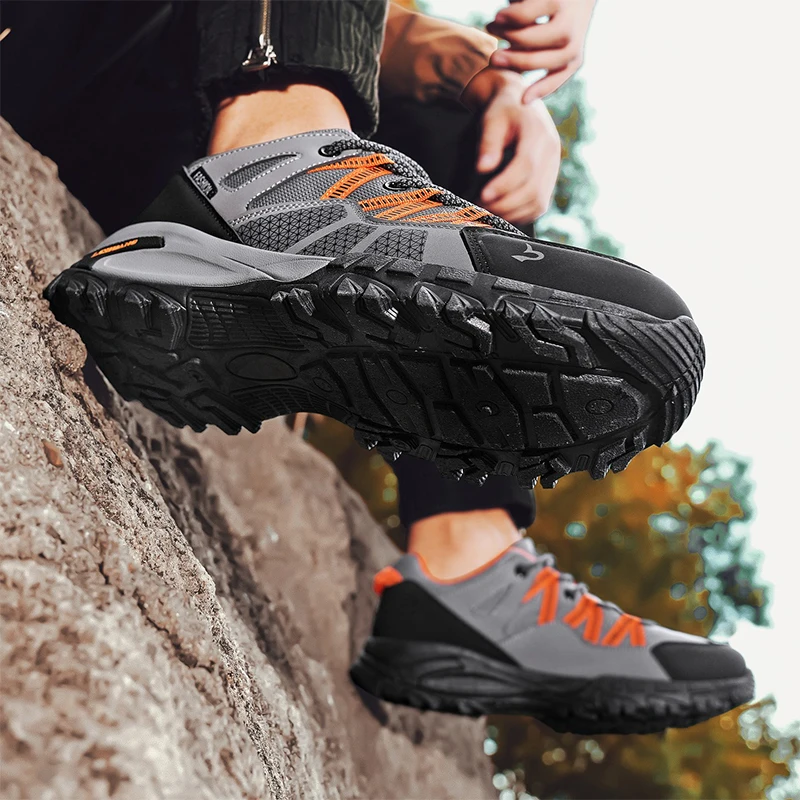 

Осенне-зимняя спортивная обувь с дышащей сеткой, уличная мужская обувь, Нескользящая модная обувь на толстой подошве, защитная обувь для работы, пешего туризма, альпинизма