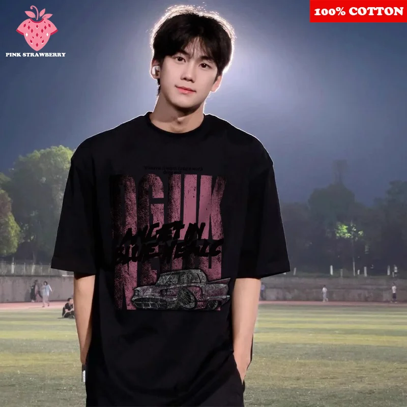 

American Letter Print T-shirt Men Summer 2025 New Fashion Casual Loose short sleeves T-shirt Sports Y2k Tops Youth mens clothing