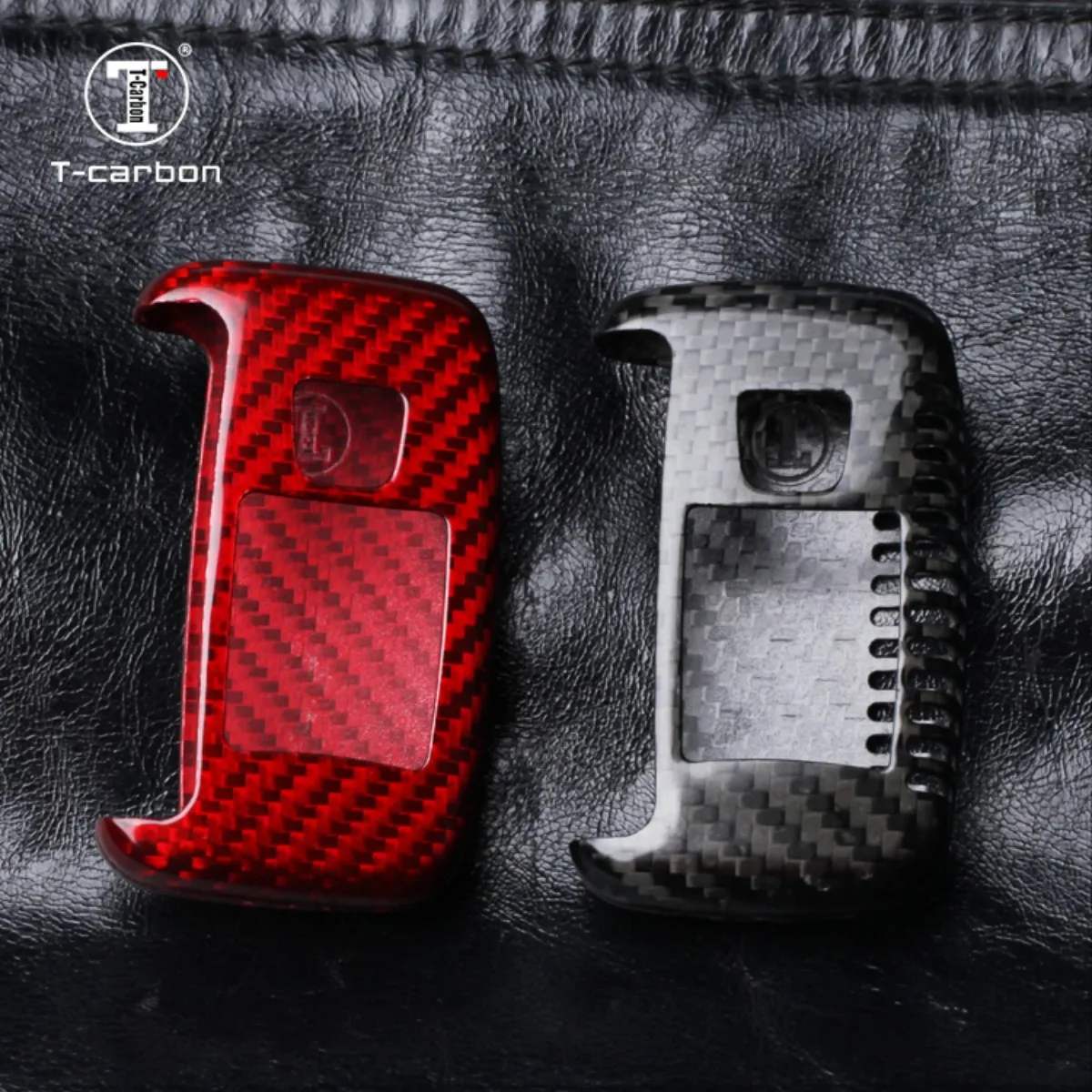 

T-CARBON Real Carbon Fiber Key Cover Case Skin Shell For Jaguar XF XK XKR XFR F-Type 5 Button