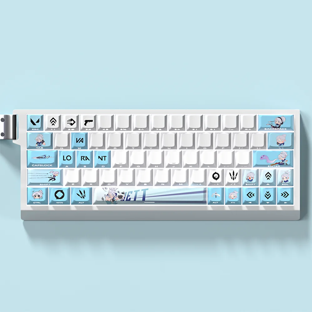 Mad 60he Mad 68he VALORANT Theme Keycaps 64/74/140 Keys PBT Cherry Profile Keycaps For Wooting 60he Aula Hero 68he Keyboard