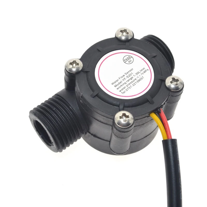 Water flow sensor flowmeter Hall flow sensor Water control 1-30L/min 2.0MPa YF-S201