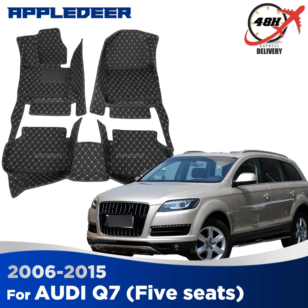 Tapis de sol de voiture pour AUDI Q7 (cinq sièges) 2006-2015 2014 2013 2012 2011 2010 2009 2008 2007, tapis de sol personnalisés pour automobile