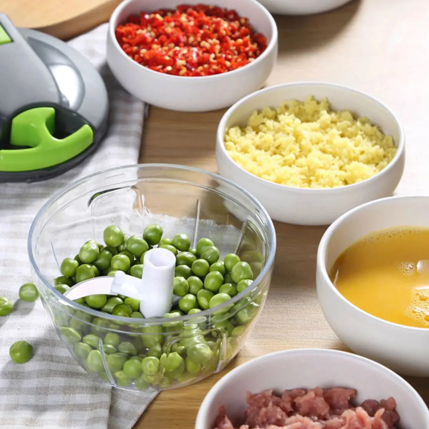 520ml Manual Garlic Chopper Hand Pull String Vegetable Cutter Onions Mincer  Ginger Fruits Herbs Nuts  Food Processor