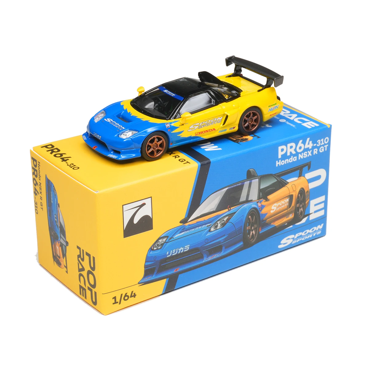 

POP RACE In Stock 1:64 NSX R GT Spoon Openable Hood Diecast Car Model Collection Toys