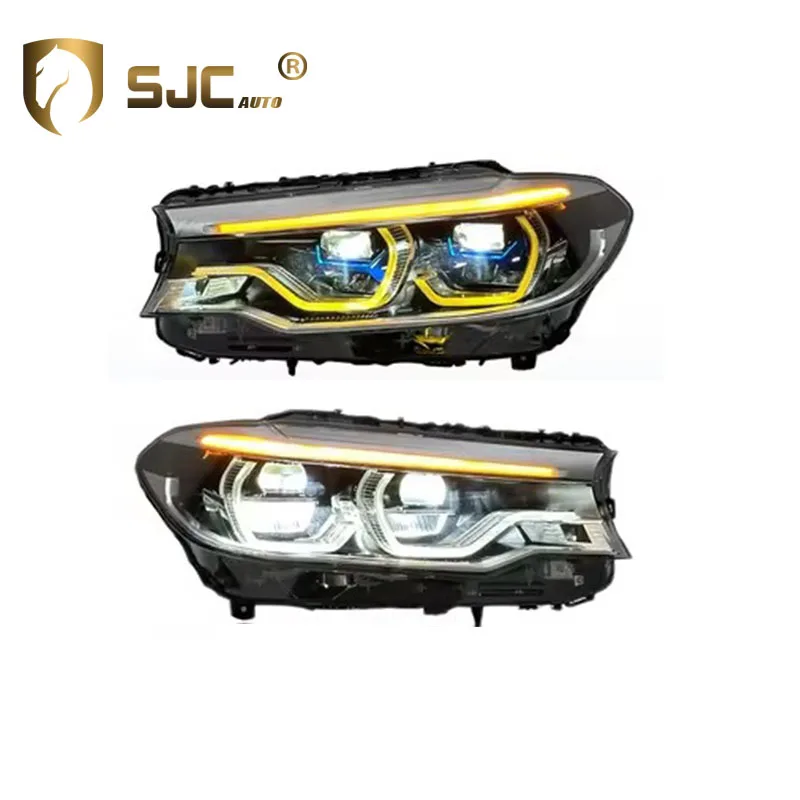 Car Parts For BMW 5 Series G30 G38 Headlight 2018-2020 Yellow White DRL Switch Dual-Color Turn Signal Lamps Lighting System