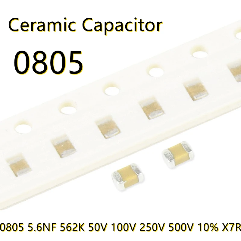 50pcs SMD 0805 5.6NF 562K 50V 100V 250V 500V 10% X7R Ceramic Capacitors Chip IC 2012