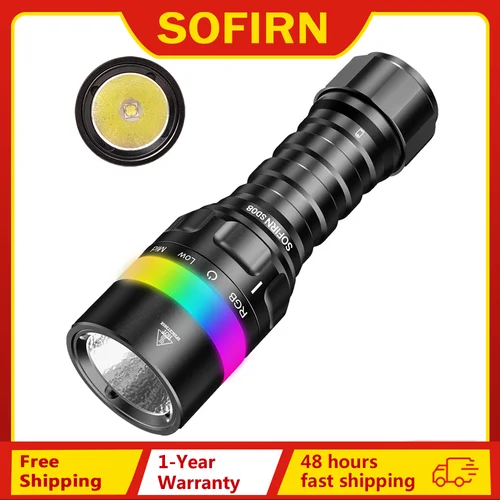 Sofirn SD08 3200lm 範囲 385 メートルダイビング懐中電灯強力な充電式 21700 水中ディープ懐中電灯 360 °   RGBインジケーター
