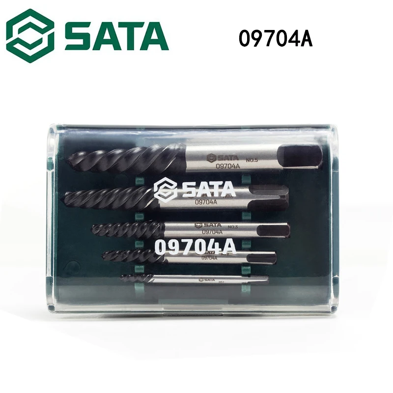 

Sata 09704A Broken Head Screw Extractor Fine and Thick Broken Wire Extractor Sliding Broken Wire 5pcs