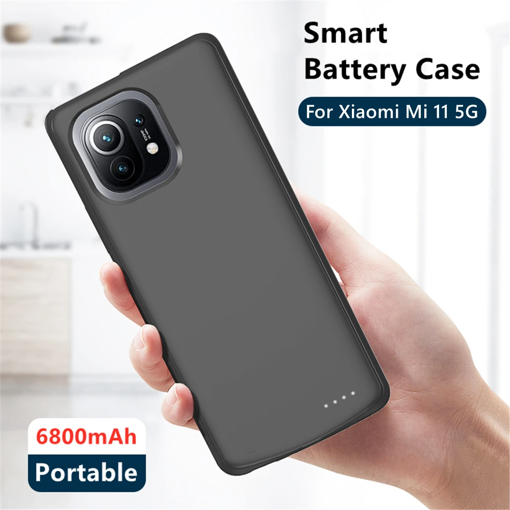 6800mAh Battery Charger CasesFor Xiaomi Mi 11 Ultra External Battery Charging Cover For Xiaomi 11 Pro 11 lite 5G Power bank Case