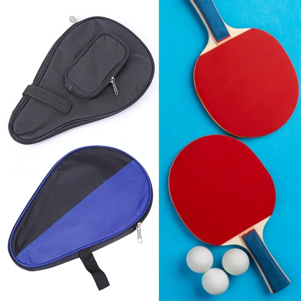 

Portable Table Tennis Rackets Case With Belt Ping Pong Paddles Bag Calabash Shape With Belt Contrast Color Protective Cover