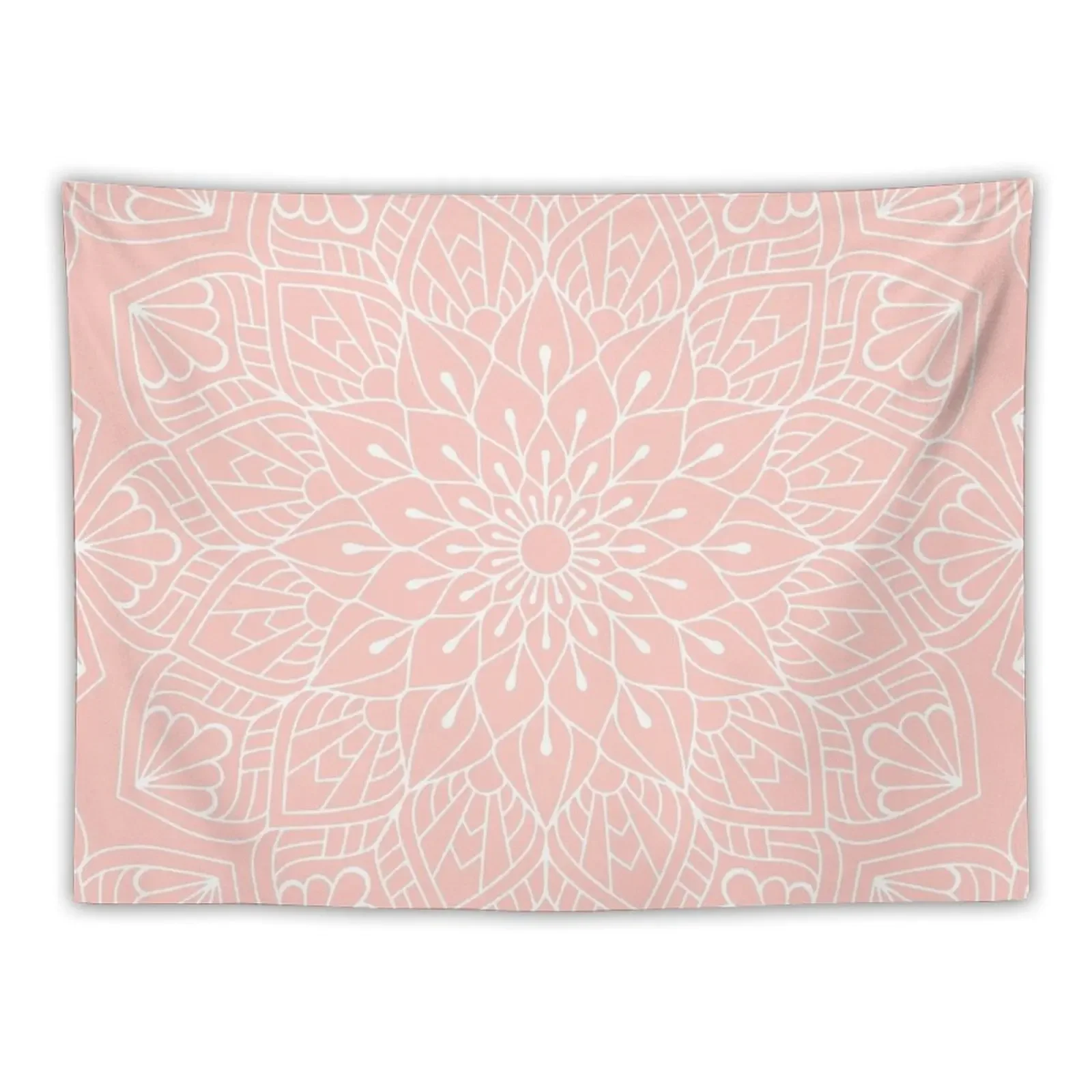 

White Mandala Pattern on Rose Pink Tapestry Home Decorations Wall Decoration Wallpapers Home Decor Tapestry