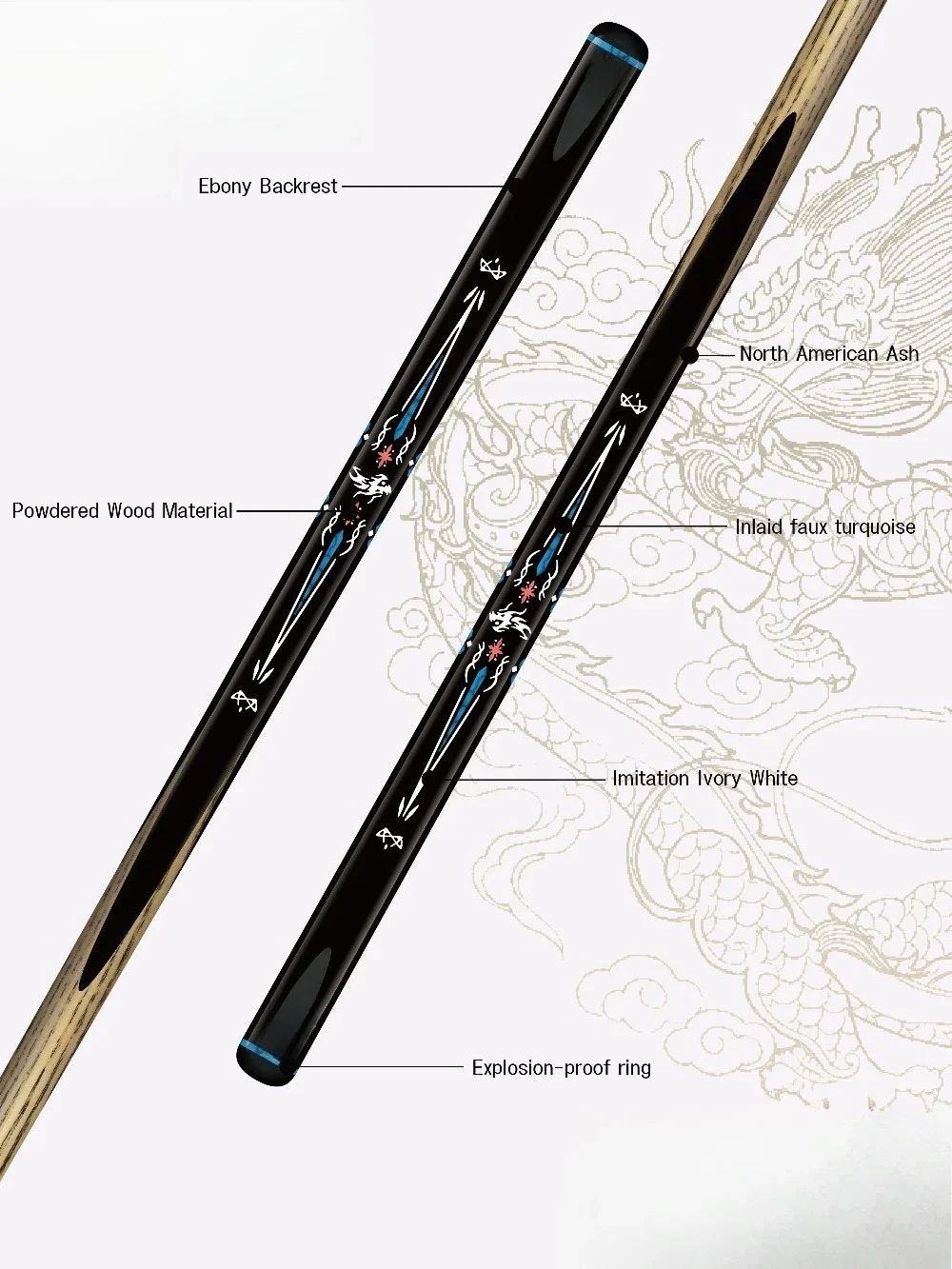One-piece Ash Wood Snooker Cue Stick for Snooker & Billiard Players