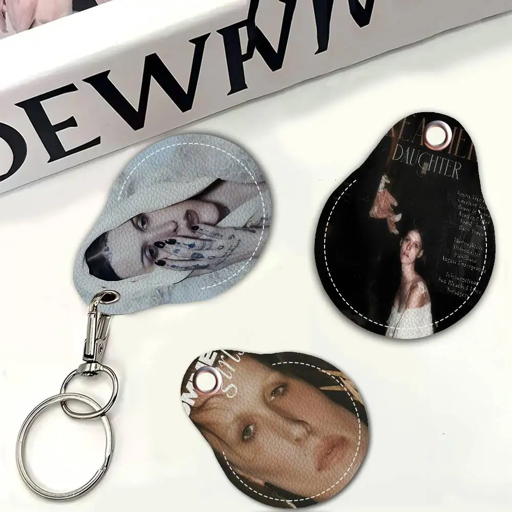 Singer E-Ethel Music Albums Cain PU Card Holder Keychain Key Ring Door Lock Access Tags Card Case Keychain Access Card Key