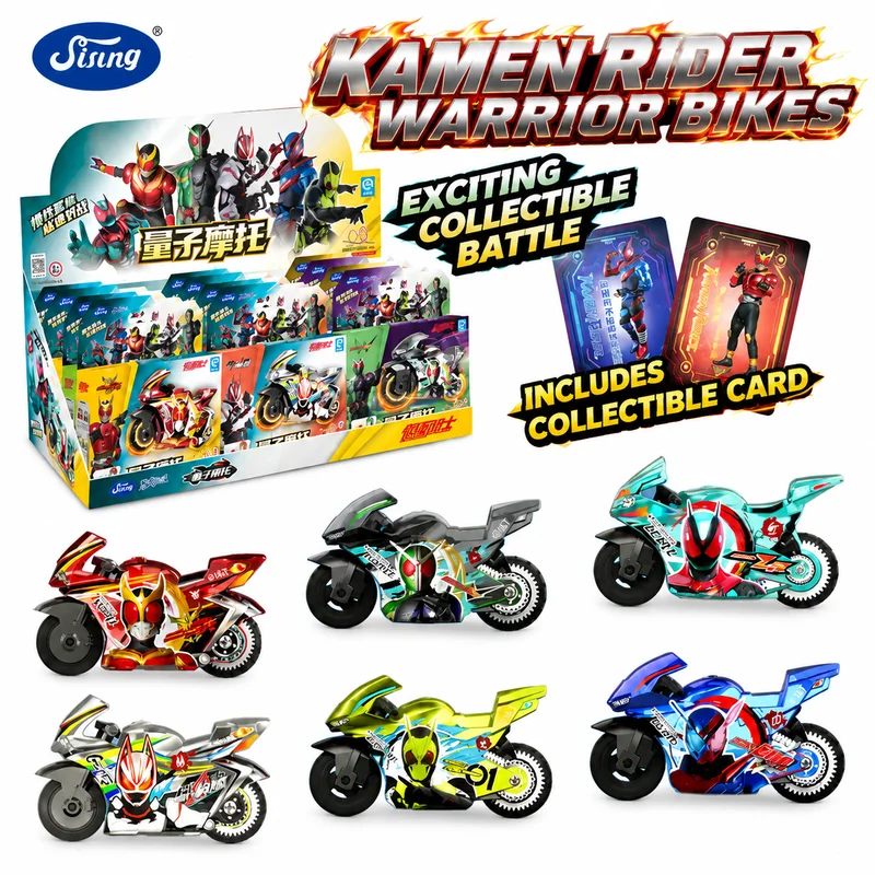 Original Sising Kamen Rider Blind Box Toy Motorcycle Inertia Glide Vehicle Collectible Model With Character Card For Hobby Fans