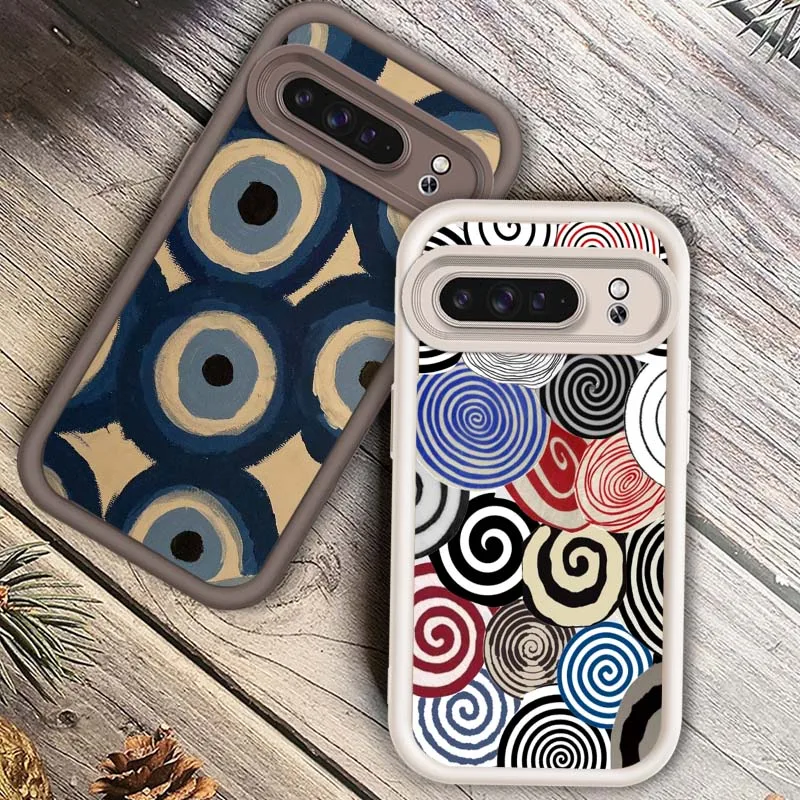 

Round Retro Popular Luxury Art Phone Case For Google Pixel 9 8A 8 7 7A Pro XL 5G Eye Ladder Soft TPU Shockproof Cover