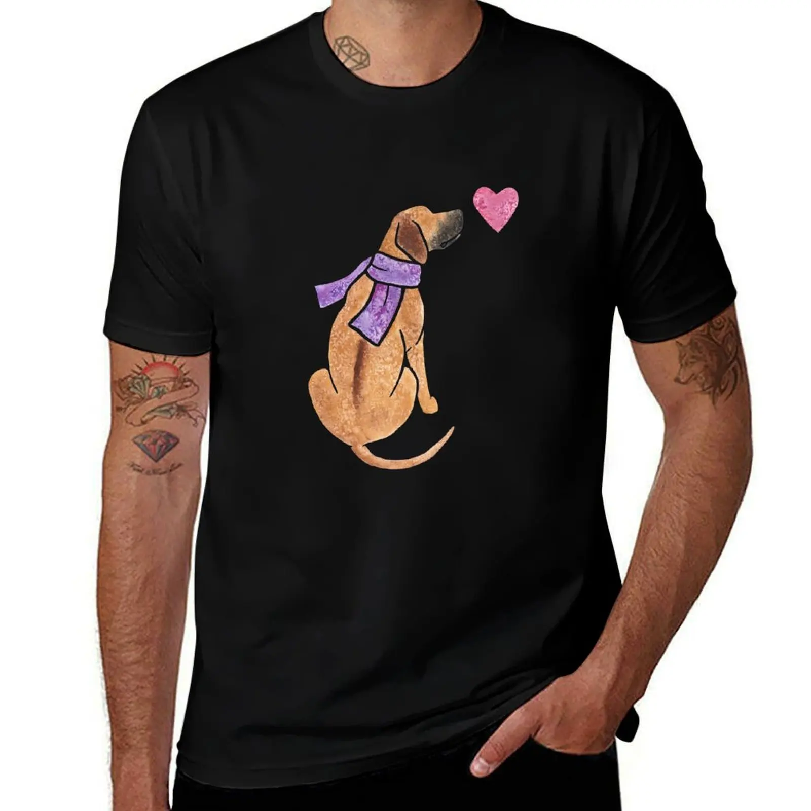 Watercolour Rhodesian Ridgeback T-Shirt Basic Comfort Fit for Men T-Shirt