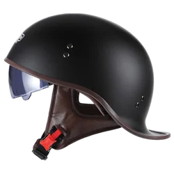 Retro Motorcycle Half Helmet for man Seasons Vintage Motor Helmet Open Face Motorbike Crash Helmets Casco Safety Cap M-XL