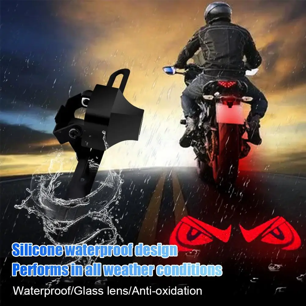 

Светодиодный проекционный светильник для мотоцикла «Глаз дьявола», электрические украшения, лазерные фонари, предупреждающий модификационный светильник, Welc S9L1 для предотвращения столкновений