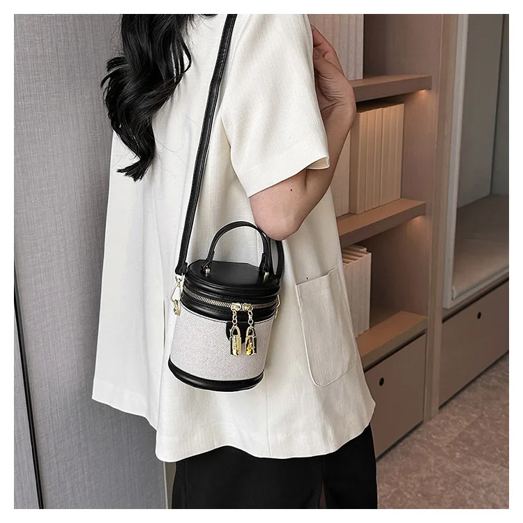 

2025 Vintage Bucket Bag - Retro Barrel Crossbody Purse, Premium Leather Convertible Shoulder Bag Mini for Women Day To Night