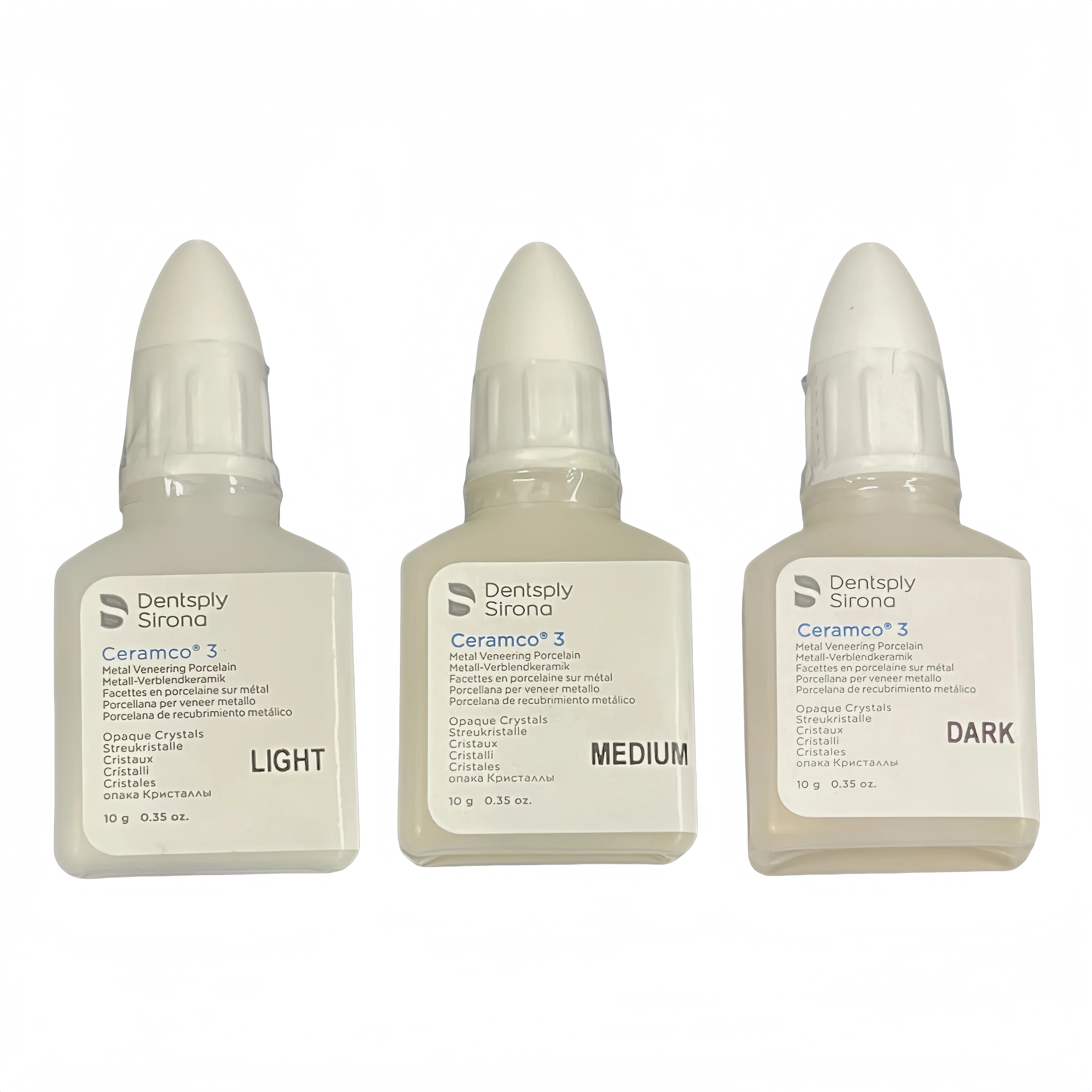 10 جرام Dentsply Sirona Ceramco 3 بلورات مبهمة ضوء متوسط داكن مادة مختبر الأسنان قشرة معدنية مسحوق كريستال بورسلين #1