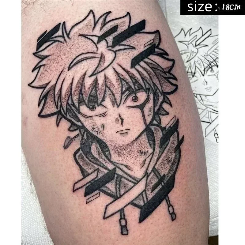 

HUNTER x HUNTER Anime Temporary Tattoos Cartoon Killua Zoldyck Transfer Tatoo Arm Body Art Waterproof Fake Tattoo Sticker