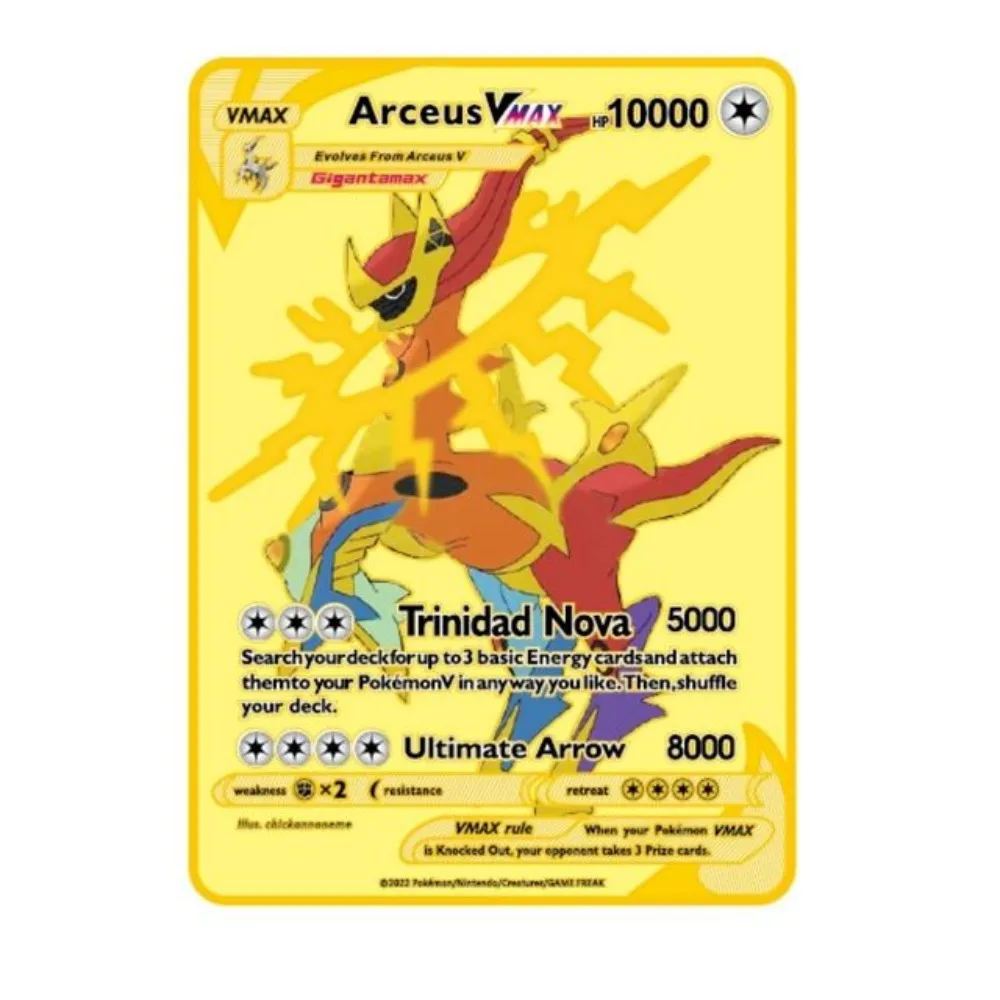 Английский новейший 10000 point arceus vmax pocket monster metal kakapi kachu spray dragon gold Ограниченная серия g